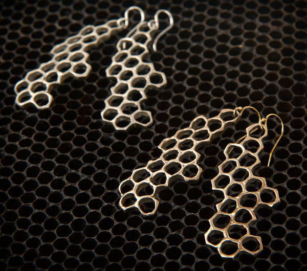 Cast Honeycomb Earrings